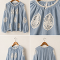 MNG Cotton Embroidered Blouse