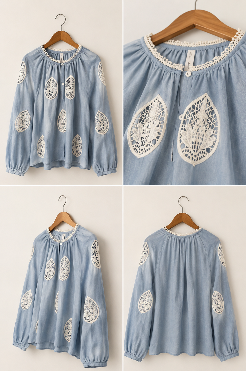 MNG Cotton Embroidered Blouse