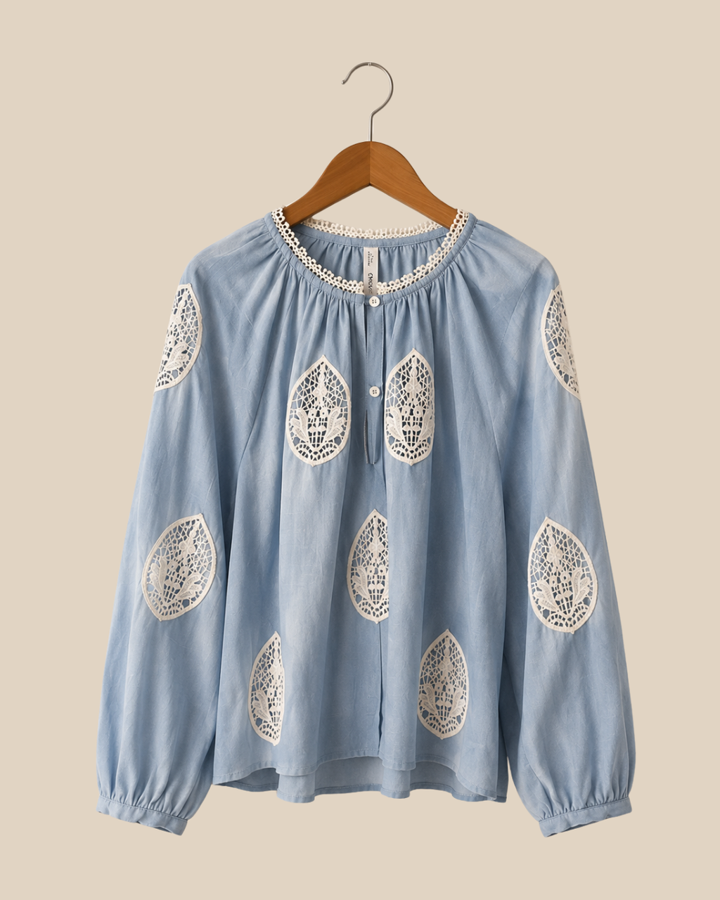 MNG Cotton Embroidered Blouse