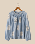 MNG Cotton Embroidered Blouse