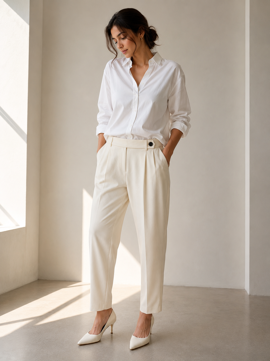 ZARA Double Darted Carrot Fit Trousers