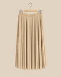 Beige Pleated Midi Skirt – Soft Minimal Elegance