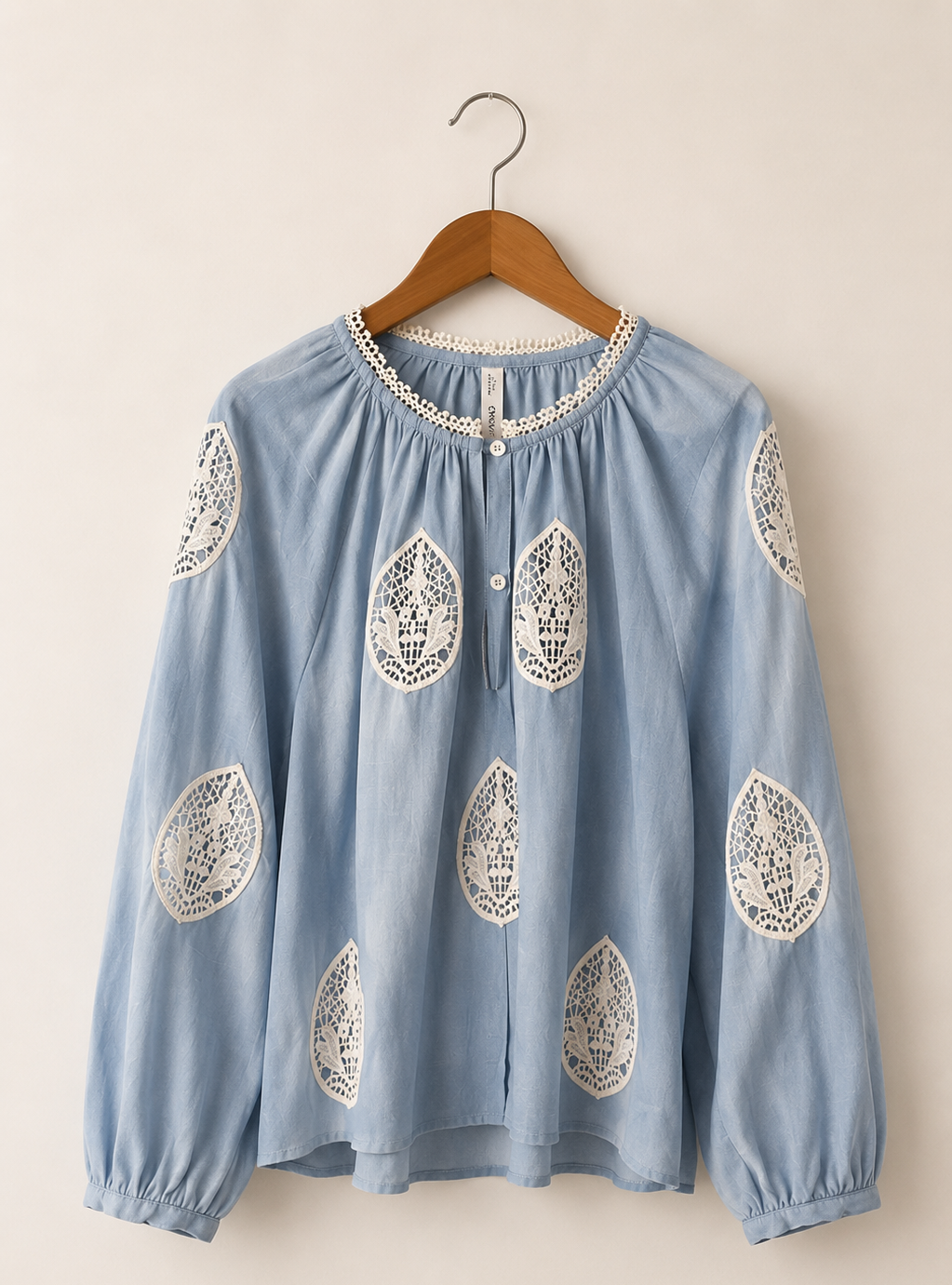 MNG Cotton Embroidered Blouse