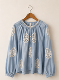 MNG Cotton Embroidered Blouse